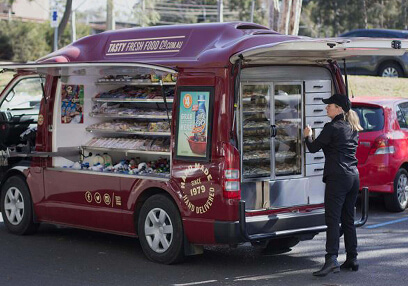 Modern Tasty Fresh Food Co food van serving customers